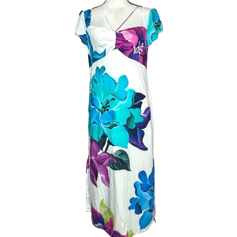 NWOT Anthropologie Maeve Large Floral Print
Boho Open Back Midi Dress Size 12